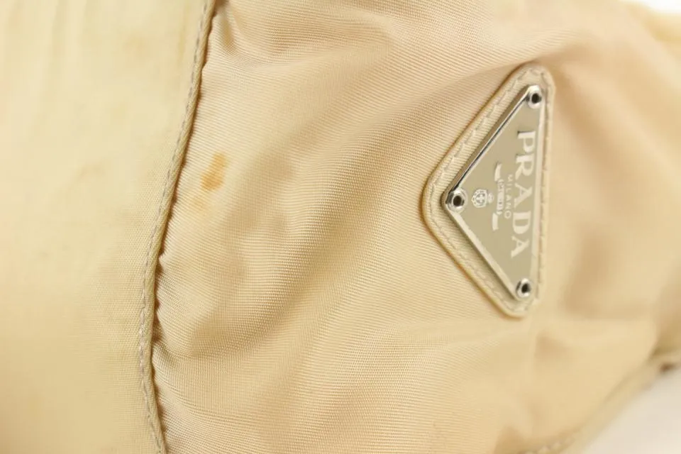 Prada Beige Nylon Tessuto Hobo Bag 23pr114
