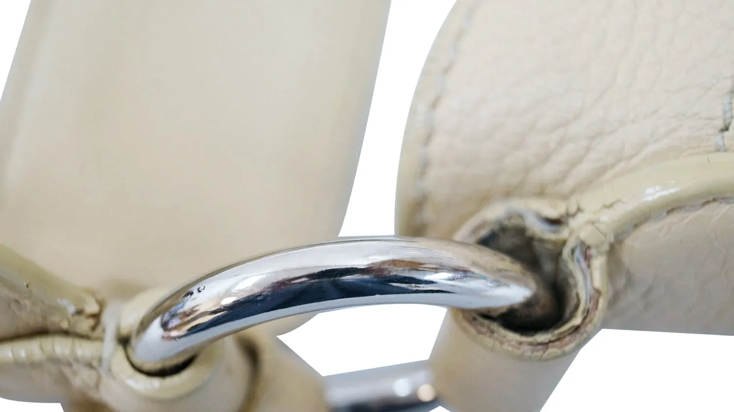 PRADA Cream Leather Daino Hobo Shoulder Bag