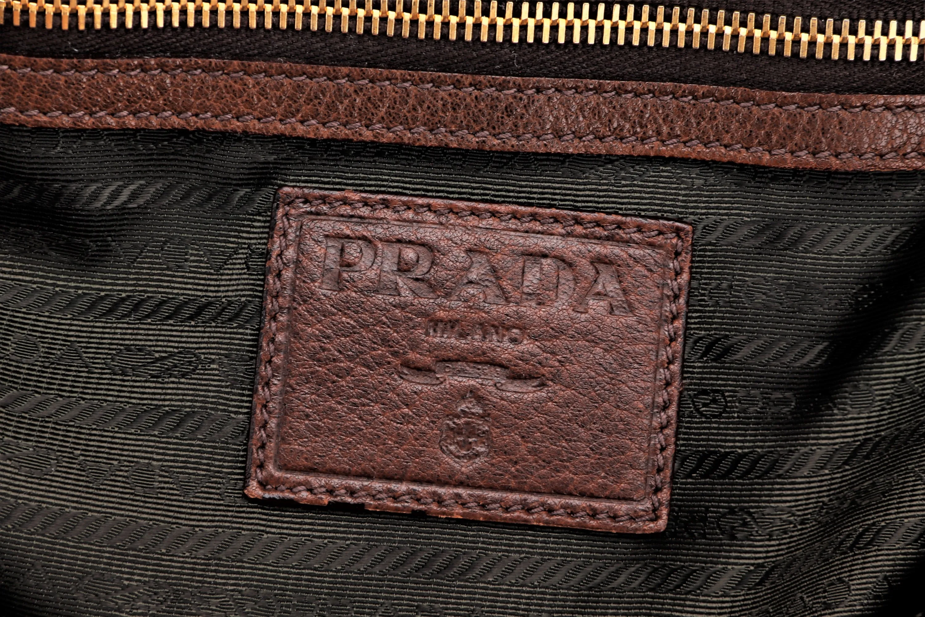 PRADA HOBO BROWN DEERSKIN GOLD HARDWARE, NO DUST COVER & BOX