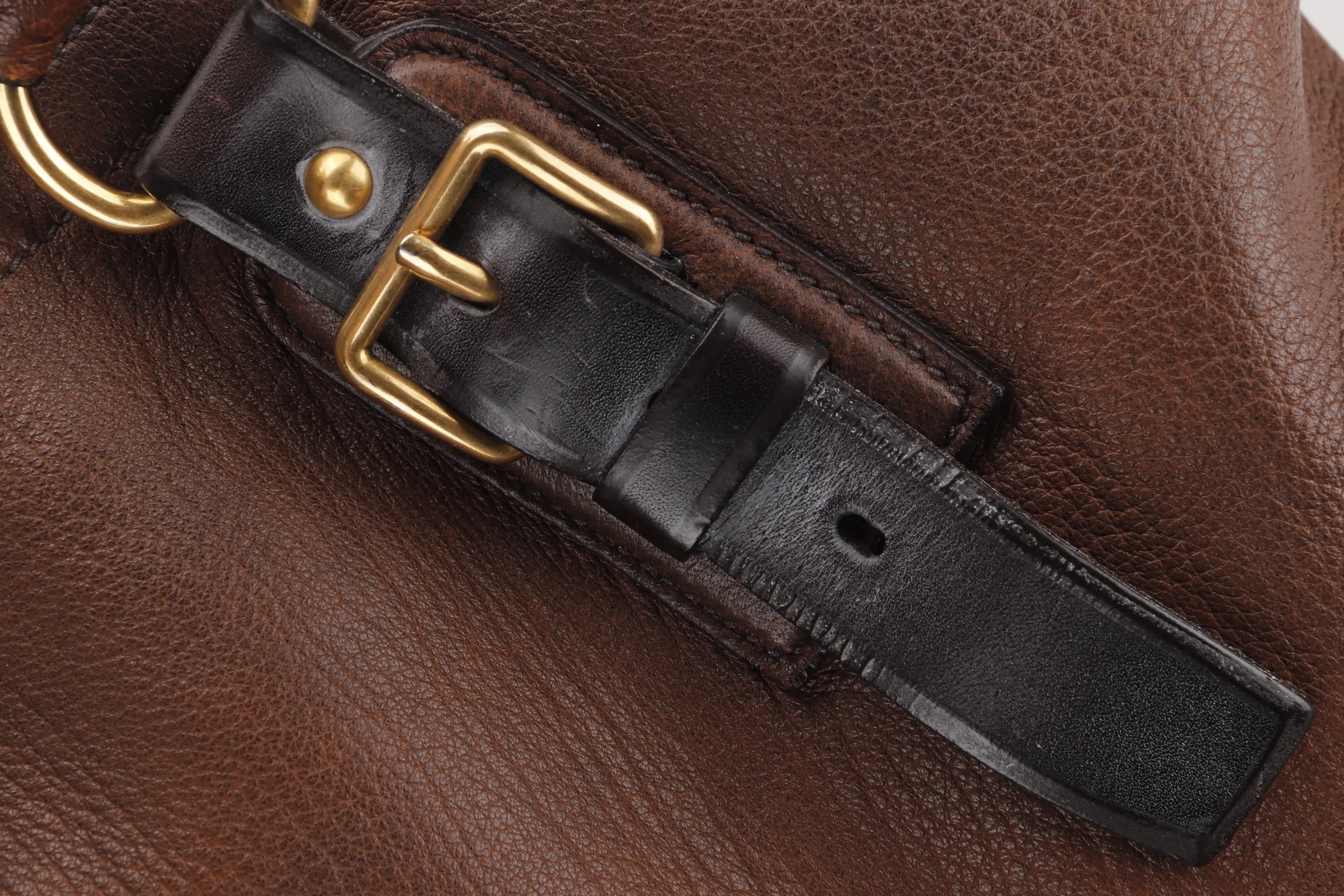 PRADA HOBO BROWN DEERSKIN GOLD HARDWARE, NO DUST COVER & BOX
