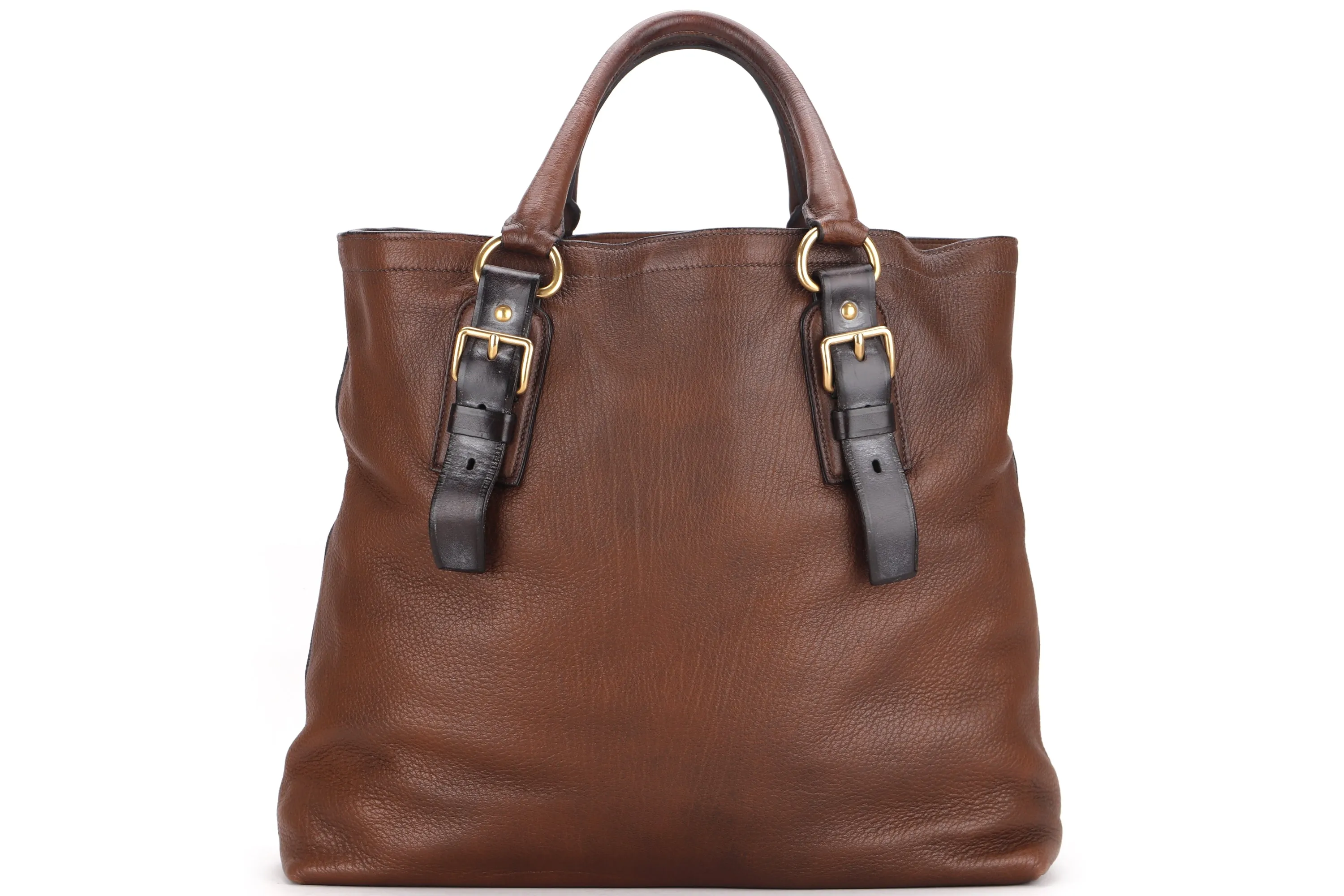 PRADA HOBO BROWN DEERSKIN GOLD HARDWARE, NO DUST COVER & BOX