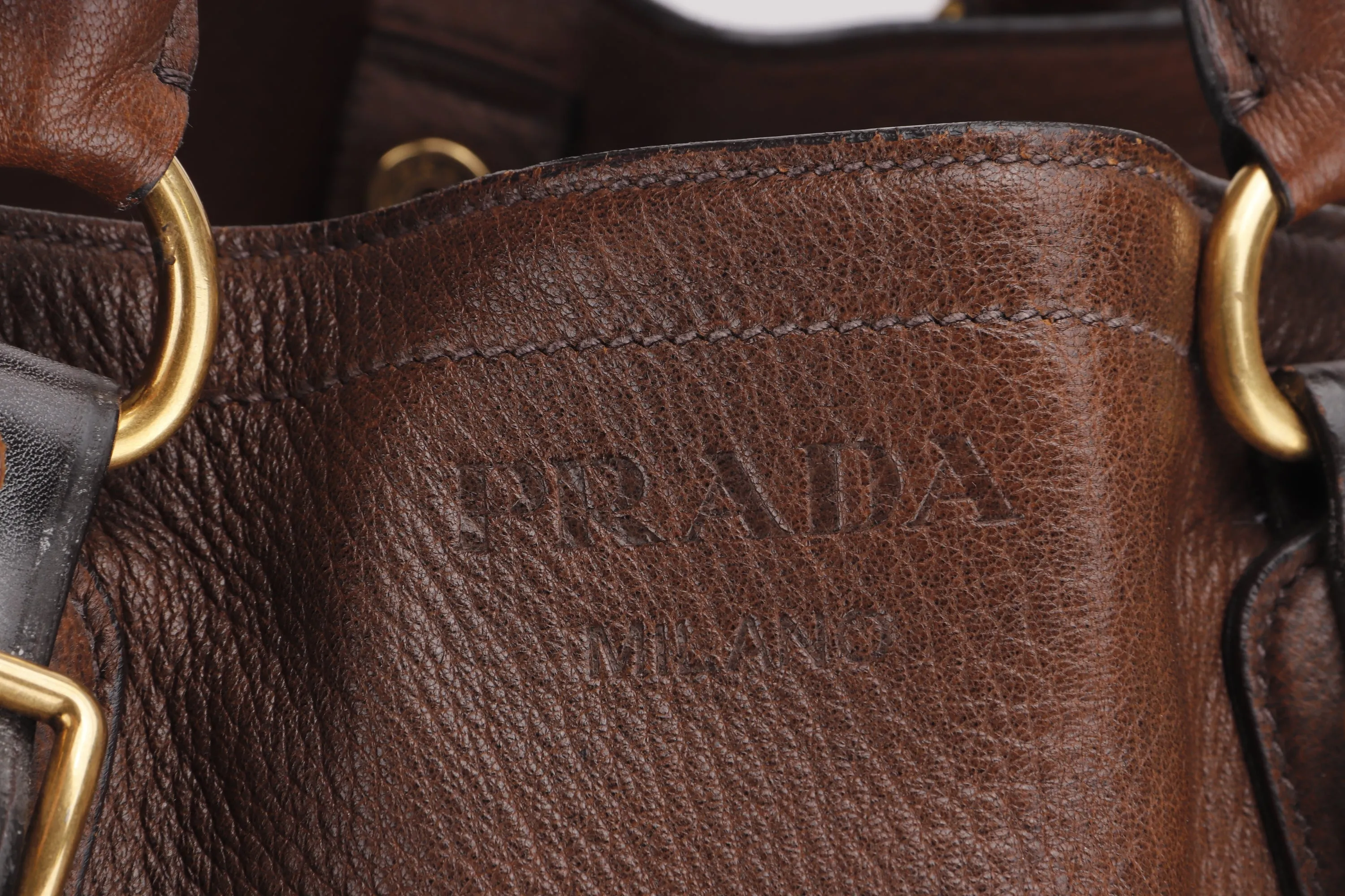 PRADA HOBO BROWN DEERSKIN GOLD HARDWARE, NO DUST COVER & BOX