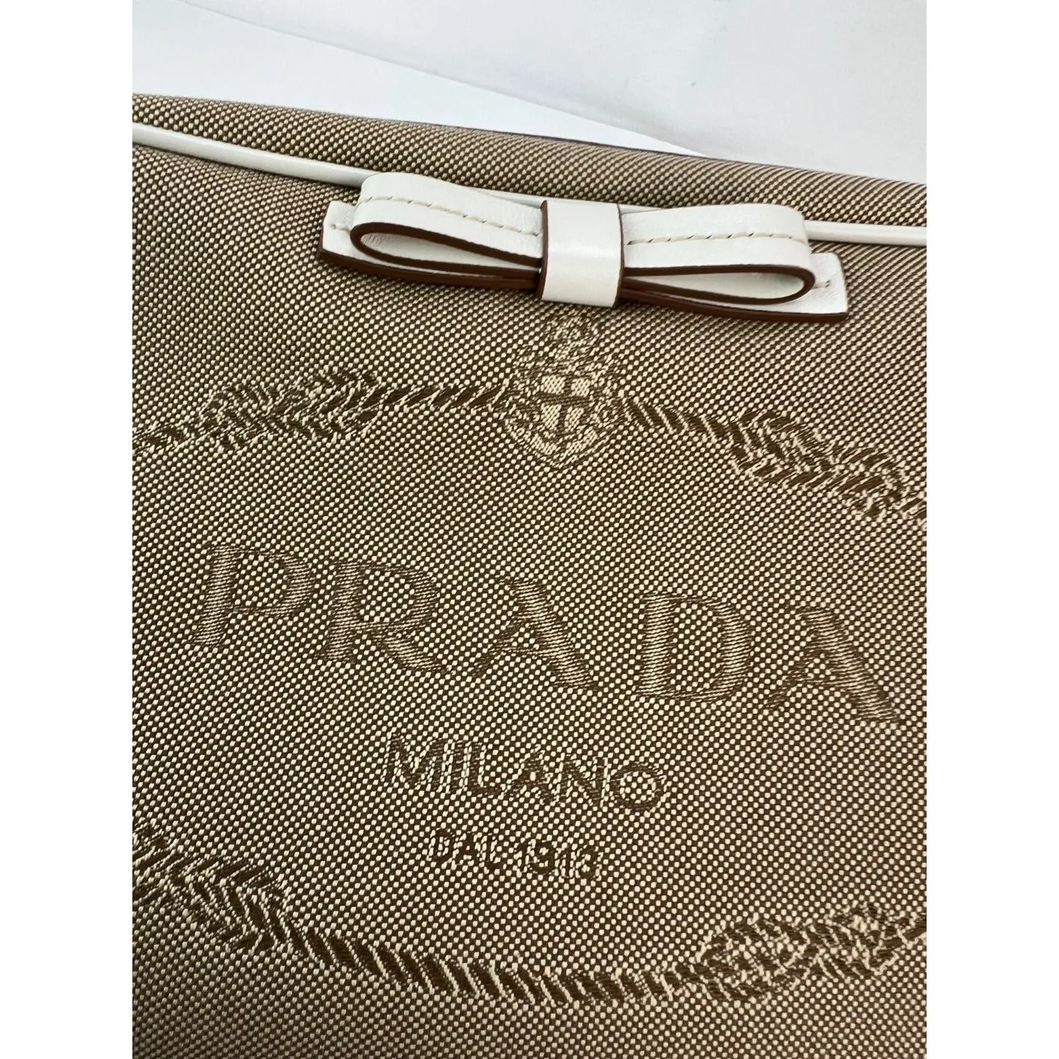 Prada Khaki Canvas Camera Crossbody Bag