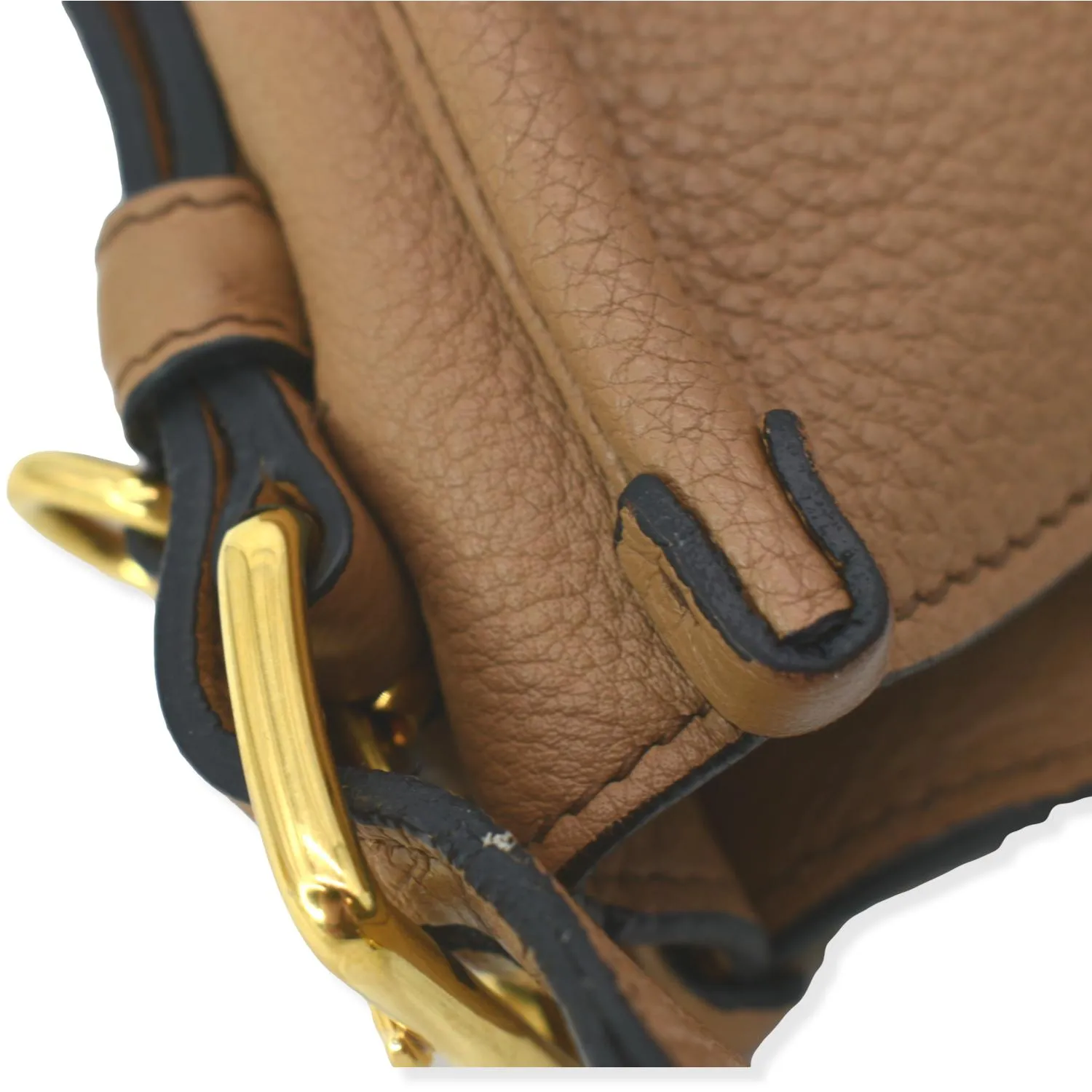 PRADA Logo Soft Leather Hobo Shoulder Bag Taupe - 10% Off