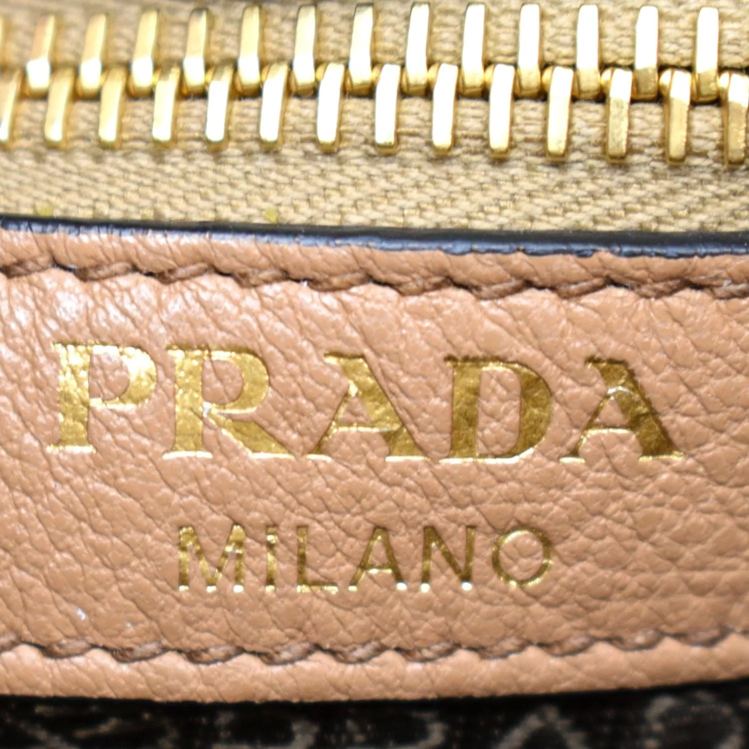 PRADA Logo Soft Leather Hobo Shoulder Bag Taupe - 10% Off