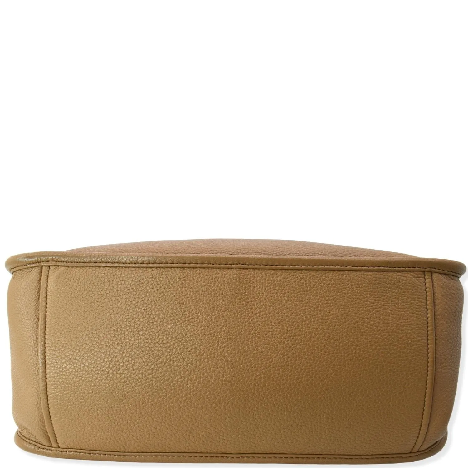 PRADA Logo Soft Leather Hobo Shoulder Bag Taupe - 10% Off