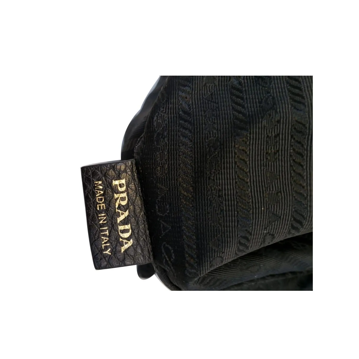 PRADA Vitello Daino Leather Hobo Bag Black