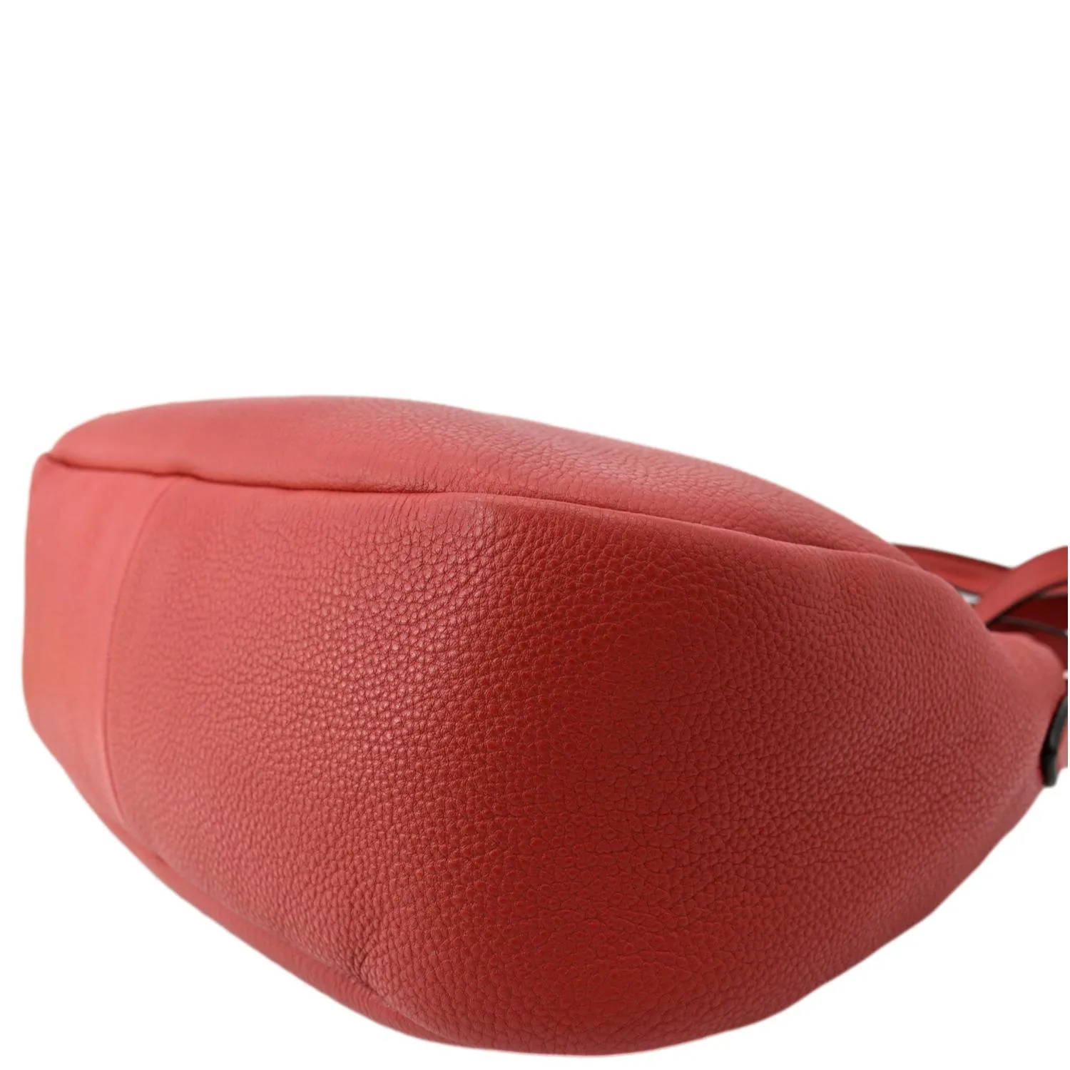 PRADA Vitello Daino Leather Hobo Bag Red
