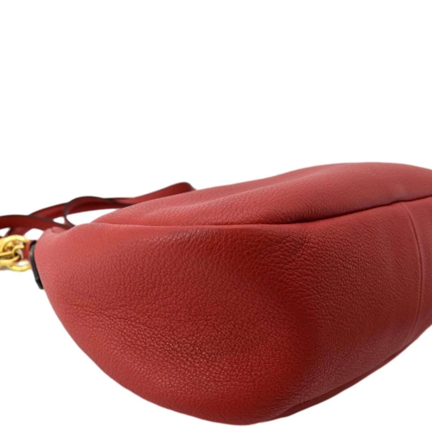 PRADA Vitello Daino Leather Hobo Bag Red