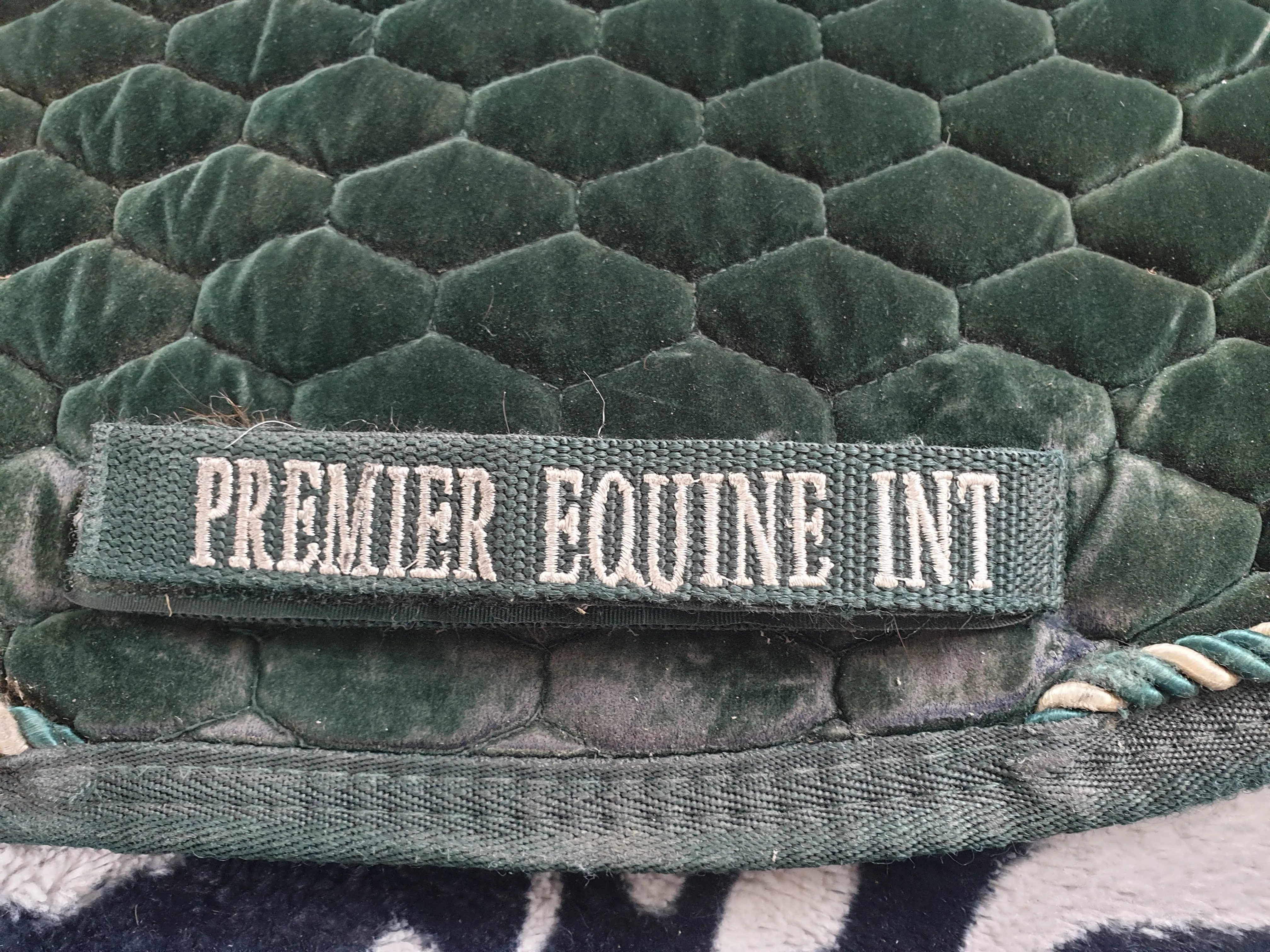 Premier equine quilted velvet green saddle cloth size cob/full FREE POSTAGE ✅