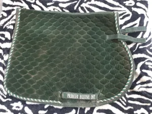 Premier equine quilted velvet green saddle cloth size cob/full FREE POSTAGE ✅