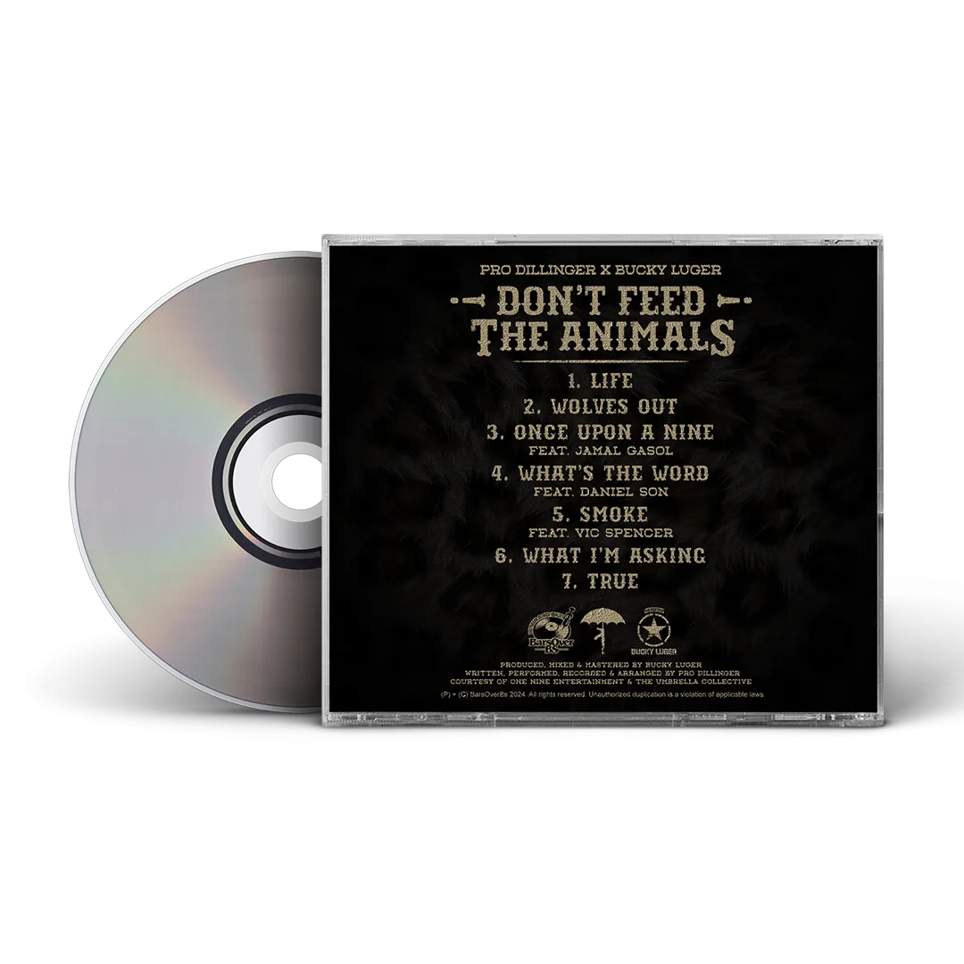 Pro Dillinger x Bucky Luger - Don't Feed The Animals (Jewel Case CD)