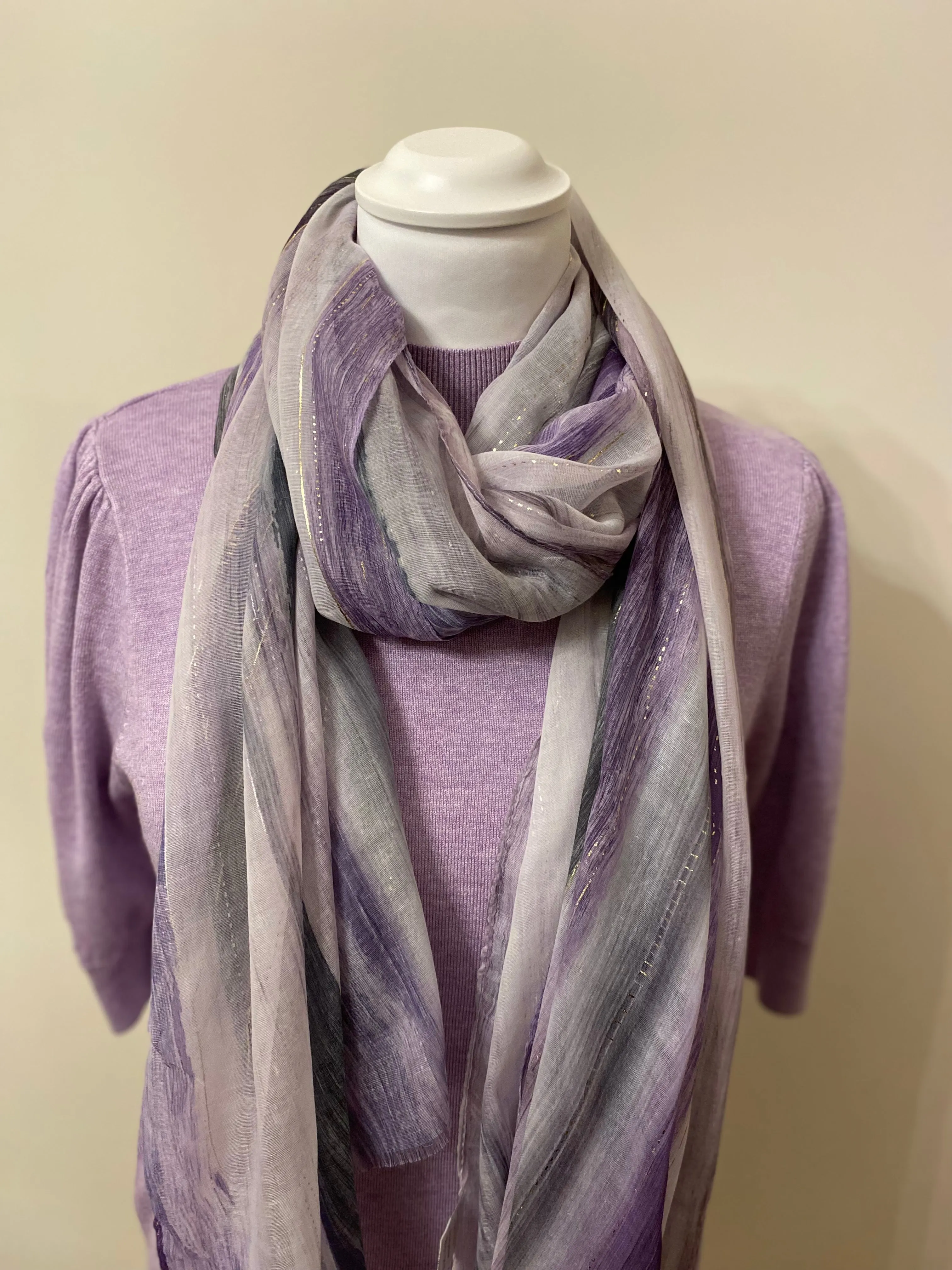 Purple printed scarf