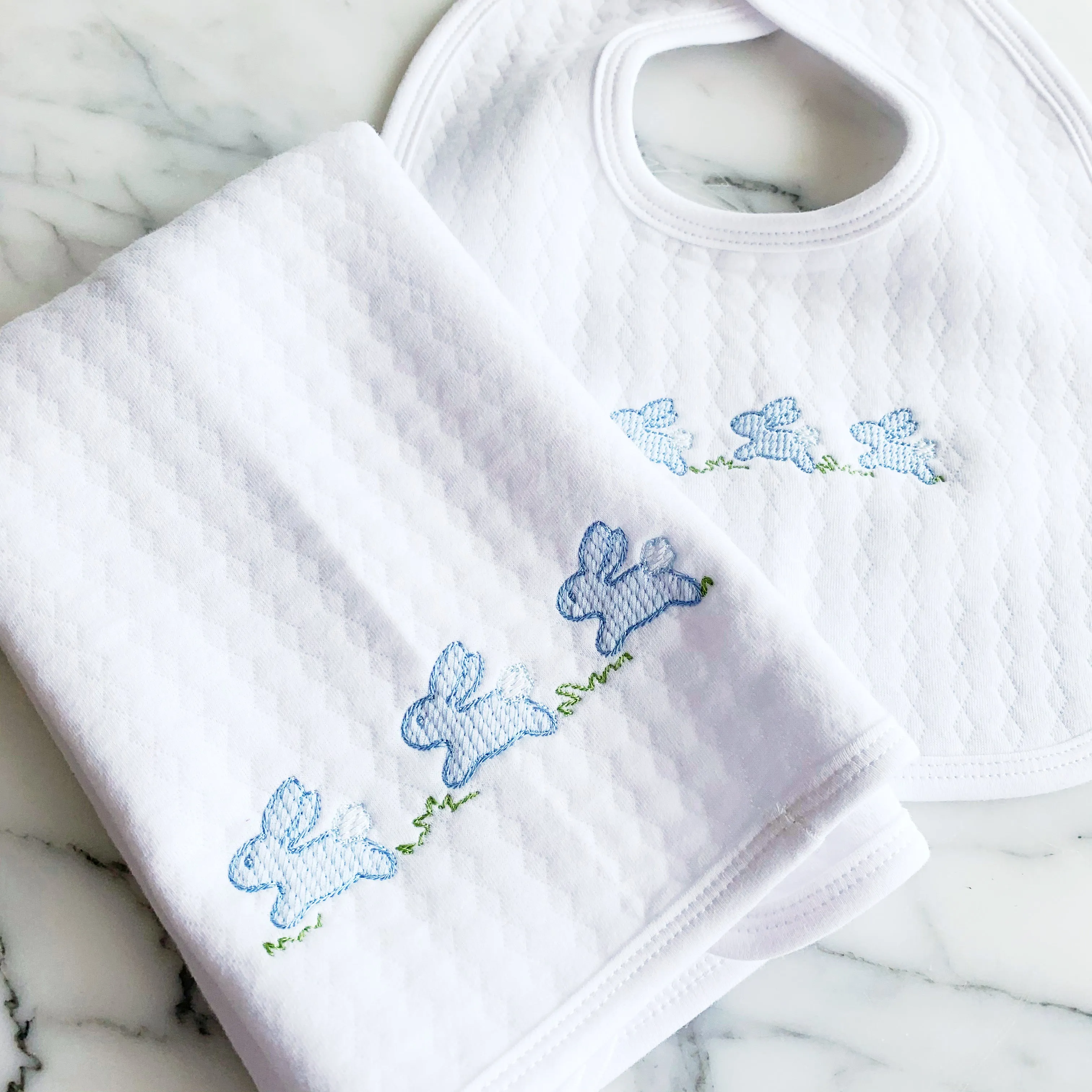 Quilted Bib and Blanket set