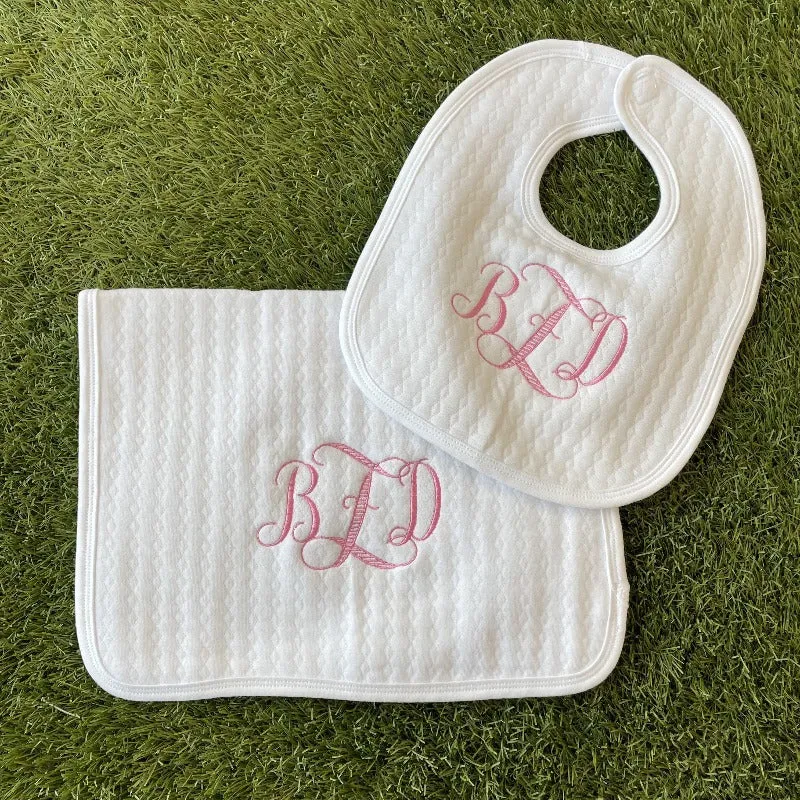 Quilted Bib and Blanket set