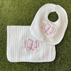 Quilted Bib and Blanket set