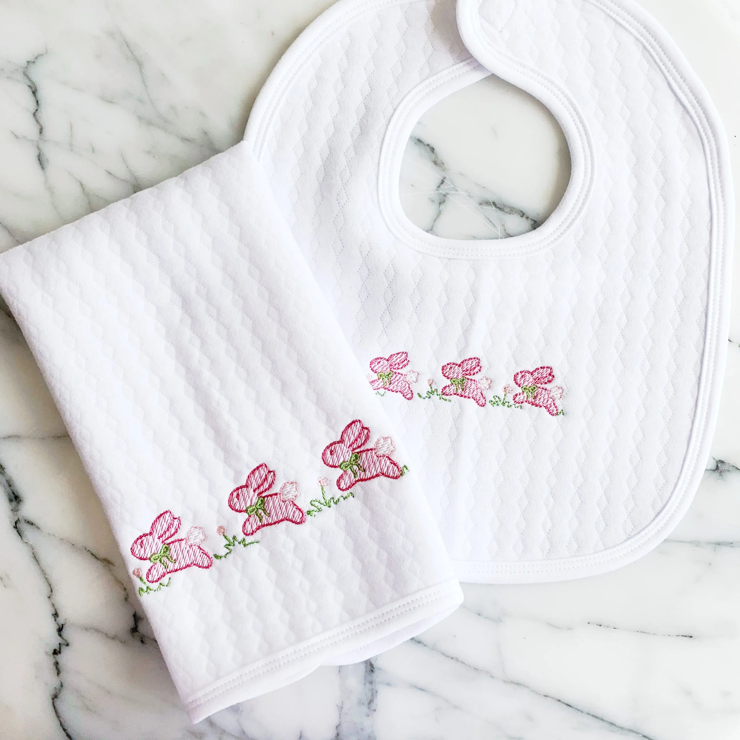 Quilted Bib and Blanket set