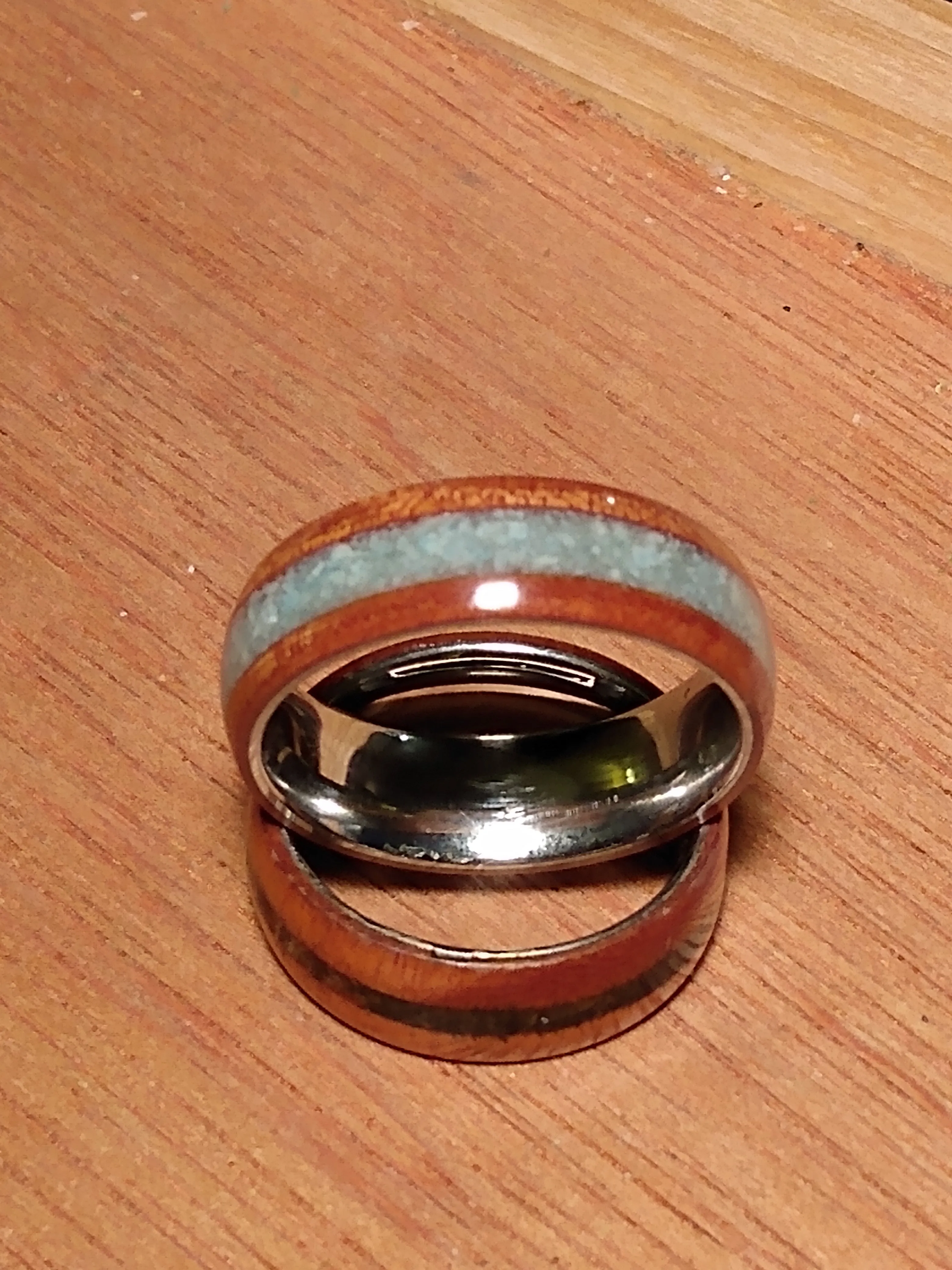 Quilted Cedar Amazonite Bentwood Ring