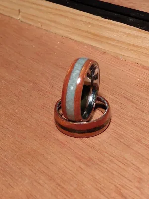 Quilted Cedar Amazonite Bentwood Ring