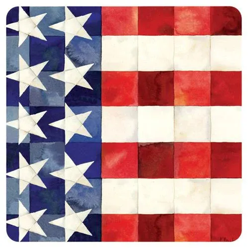 Quilted Flag 7" Paper Plate