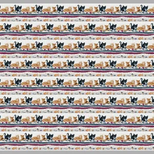 Quilted Kitties Gray Multi