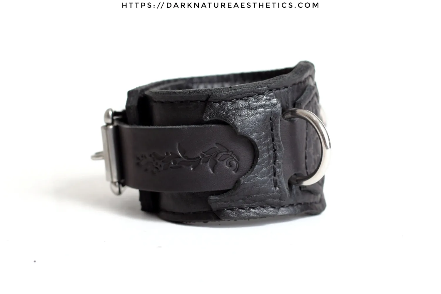 "Carnal Sins" BLACKout Locking Bondage Leather Wrist Cuffs