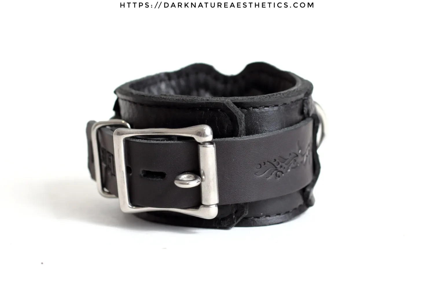 "Carnal Sins" BLACKout Locking Bondage Leather Wrist Cuffs