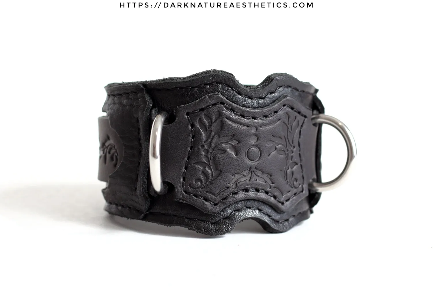 "Carnal Sins" BLACKout Locking Bondage Leather Wrist Cuffs