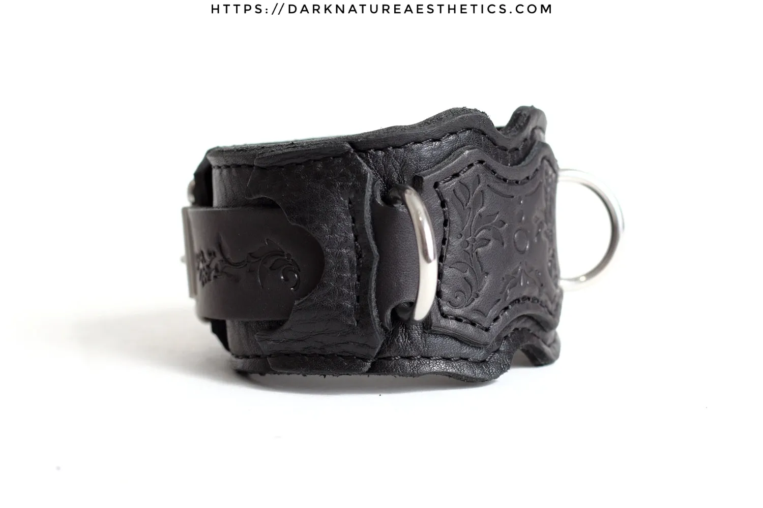 "Carnal Sins" BLACKout Locking Bondage Leather Wrist Cuffs