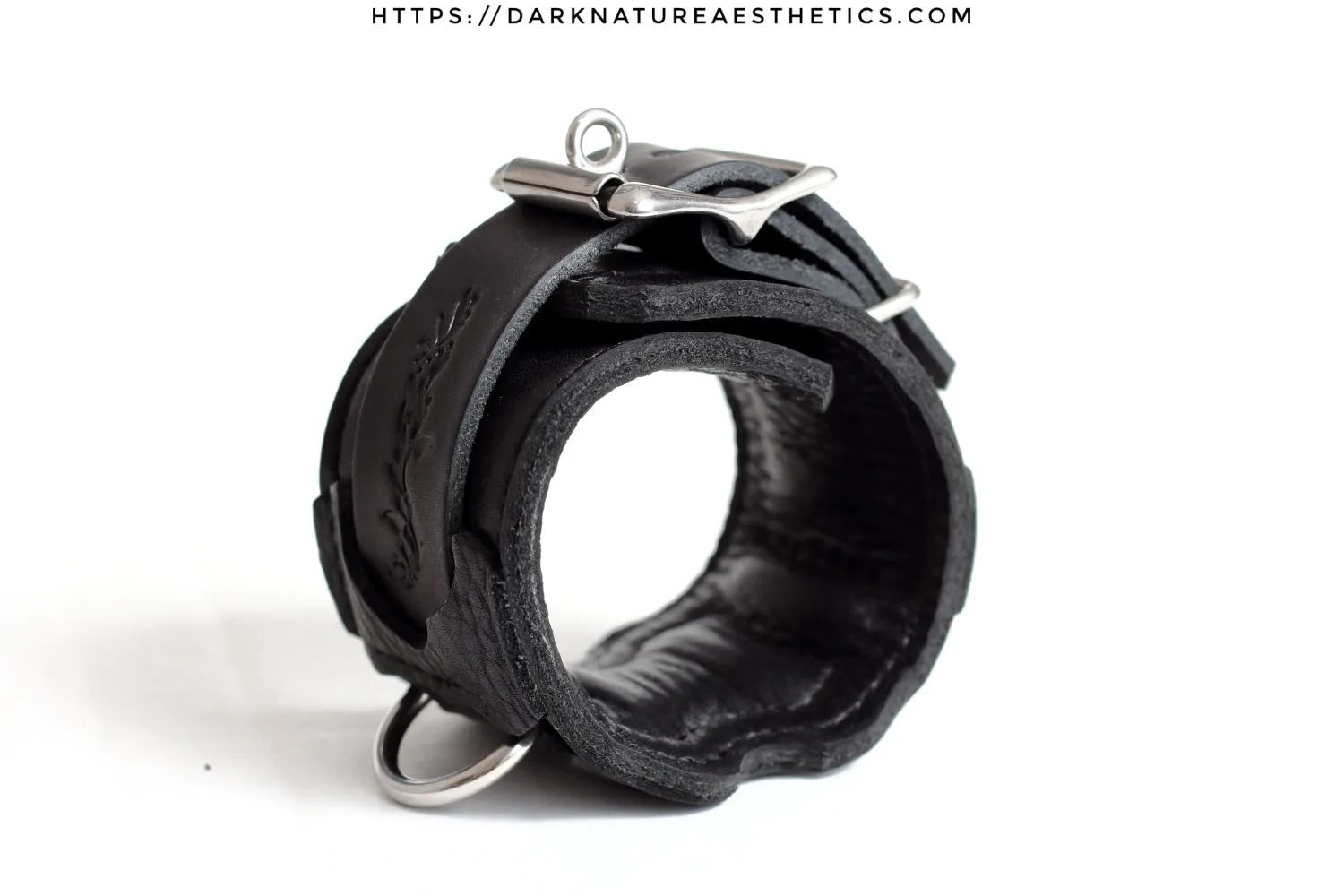 "Carnal Sins" BLACKout Locking Bondage Leather Wrist Cuffs