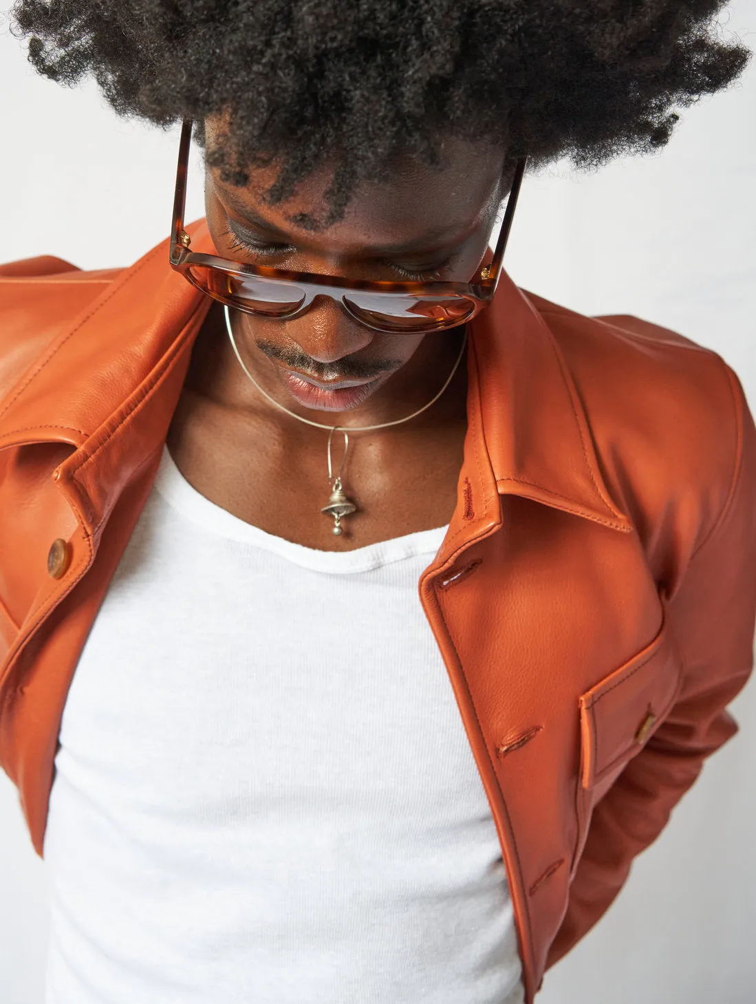 RAMON LEATHER JACKET IN BRICK- Man