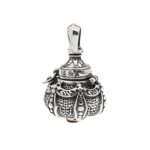 Real Solid 925 Sterling Silver Pendants Ghau Prayer Box Medicine Bottle Perfume Satchel Punk Jewelry