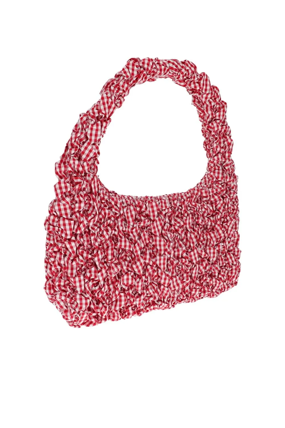 Red Gingham Smocked Mini Hobo Bag