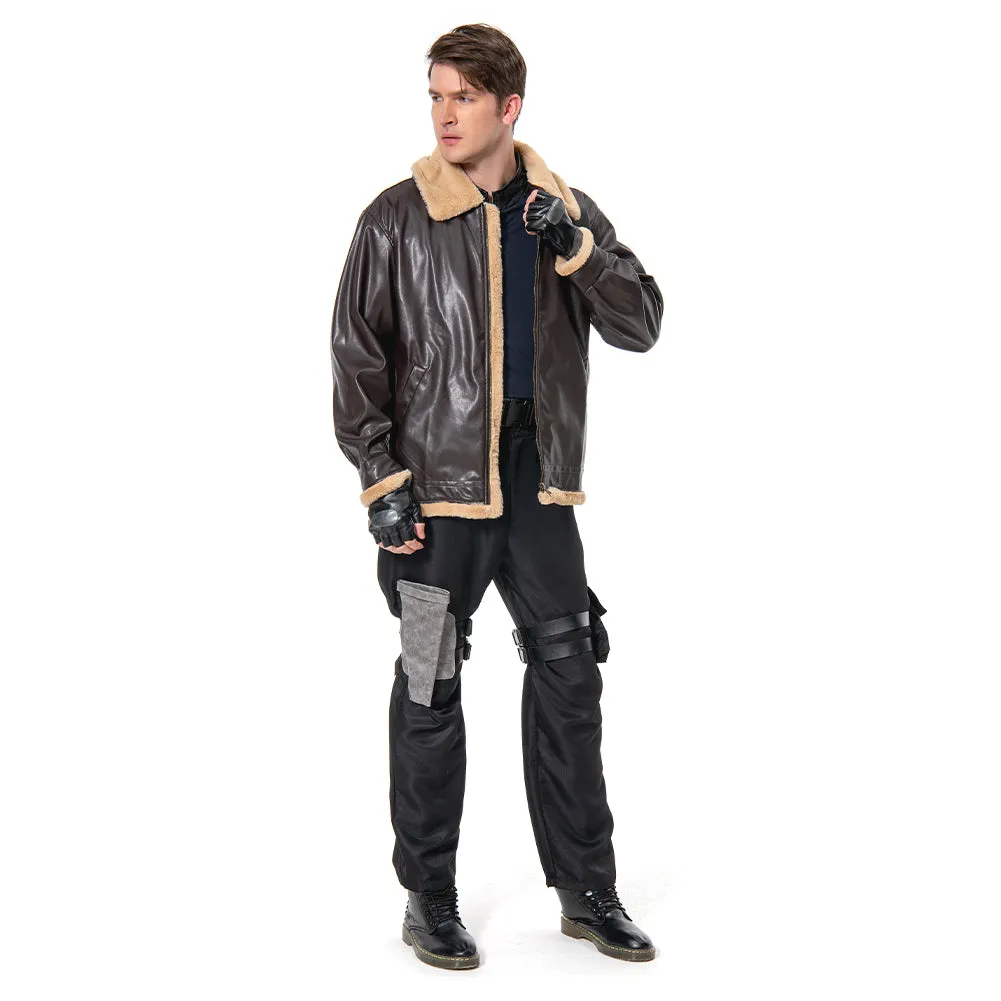 Resident Evil 4 Remake - Leon S.Kennedy Cosplay Costume Coat Pants Gloves Outfits Halloween Carnival Suit