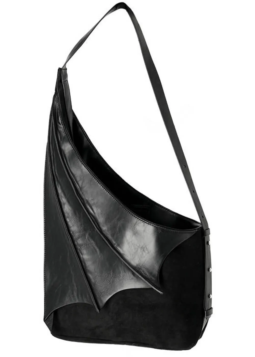 Restyle Bat Winged Hobo Shoulderbag Black