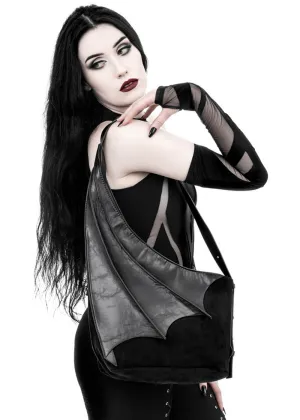 Restyle Bat Winged Hobo Shoulderbag Black