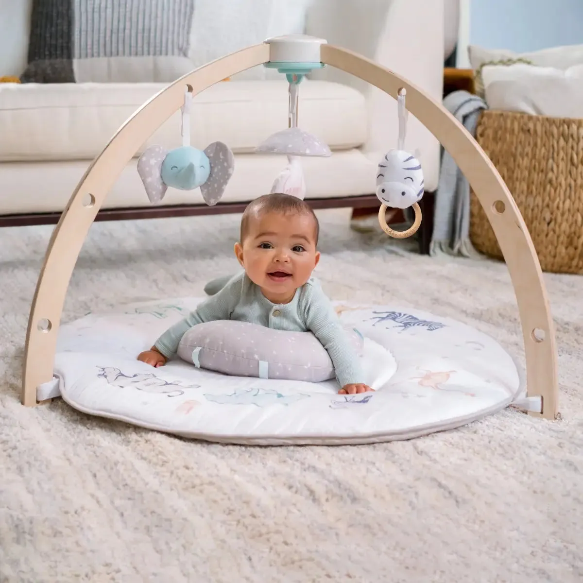 Retails $143  aden   anais Play Discover Activity Gym, MISSING 1 HANGING MIRROR & 1 HOOK, No Box