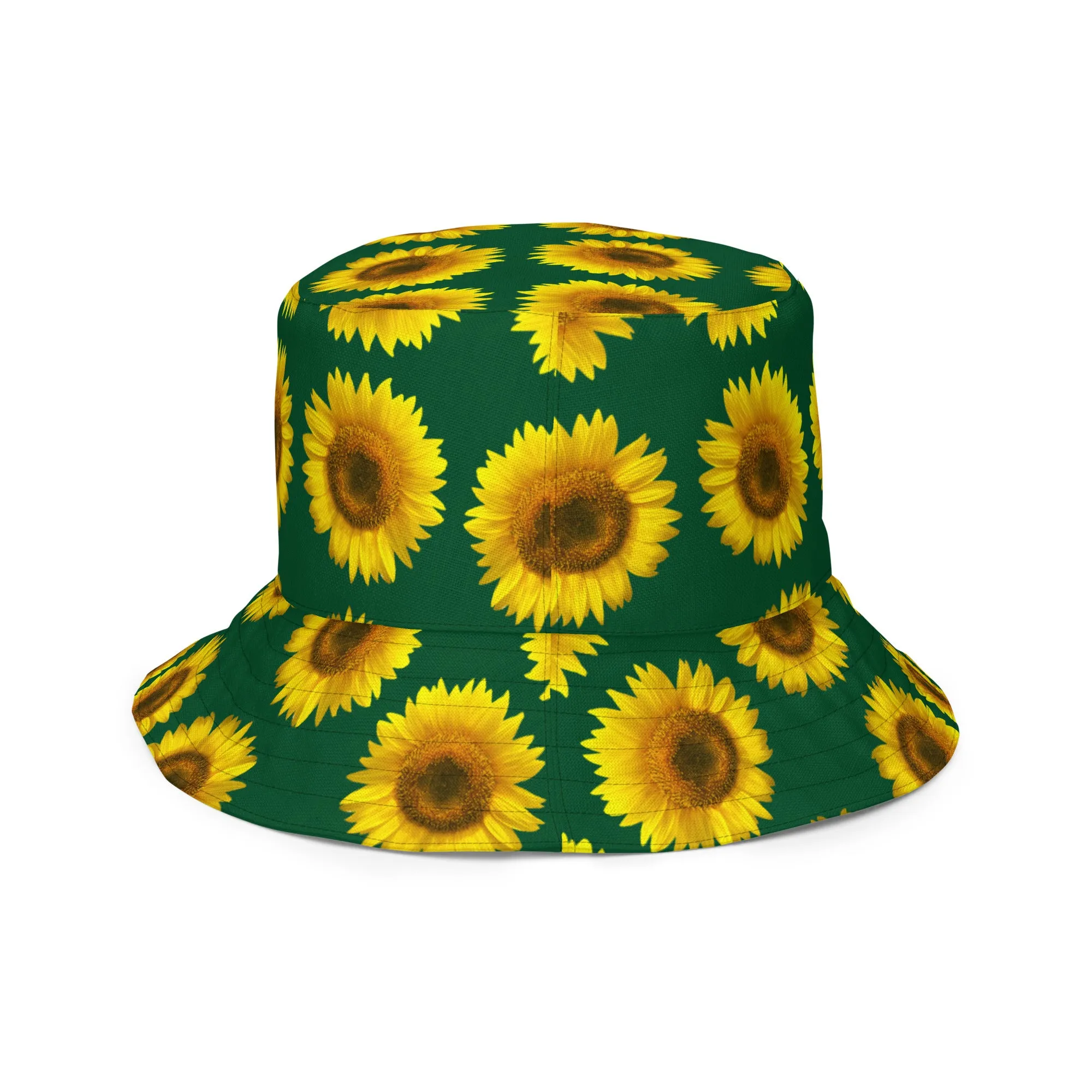 Reversible bucket hat Green Sunflower