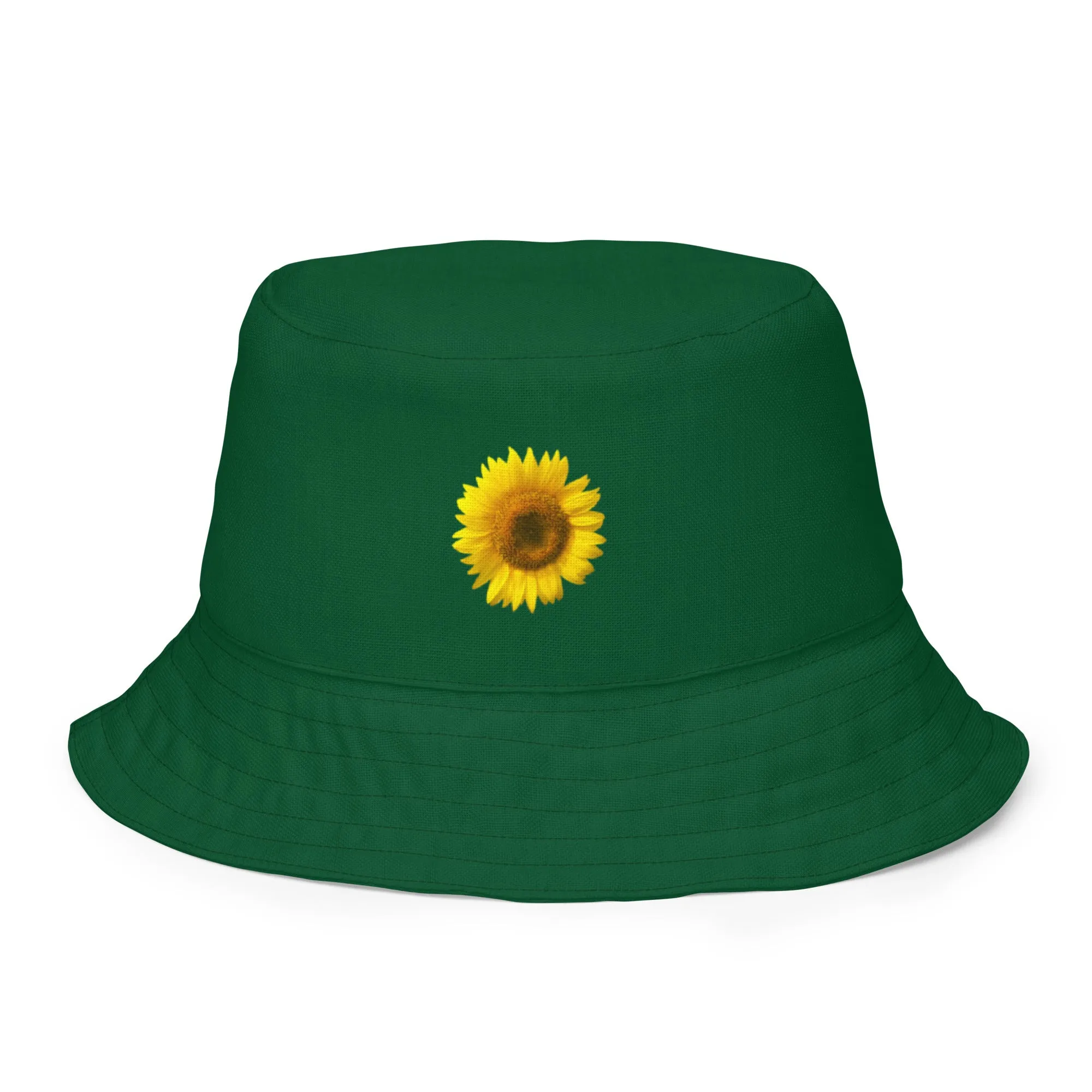 Reversible bucket hat Green Sunflower