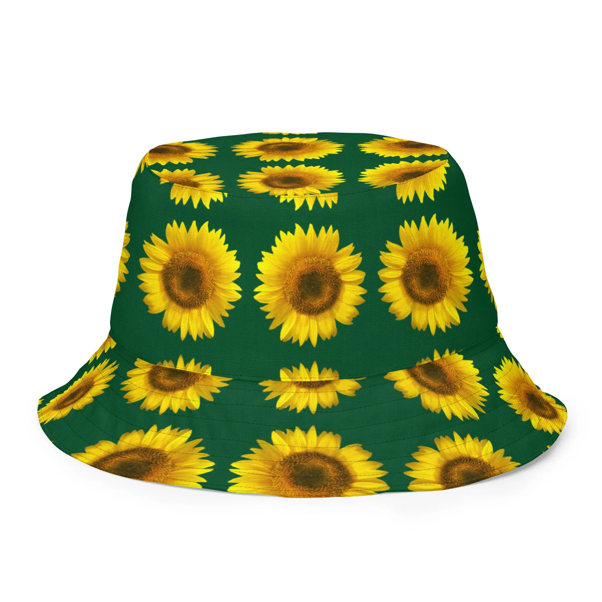 Reversible bucket hat Green Sunflower