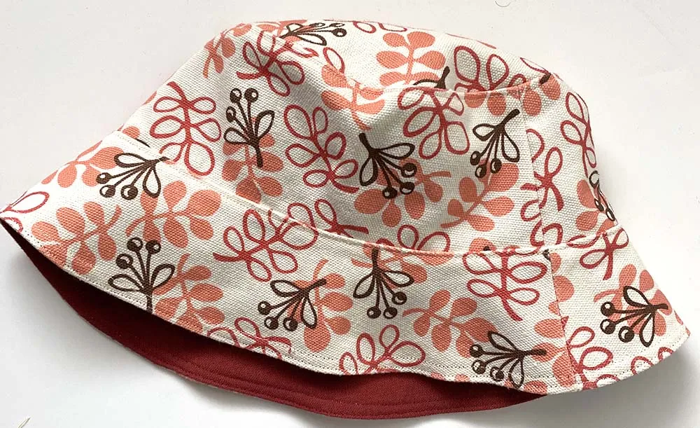 Reversible Bucket Hat Sample - Sprig and Sprout print