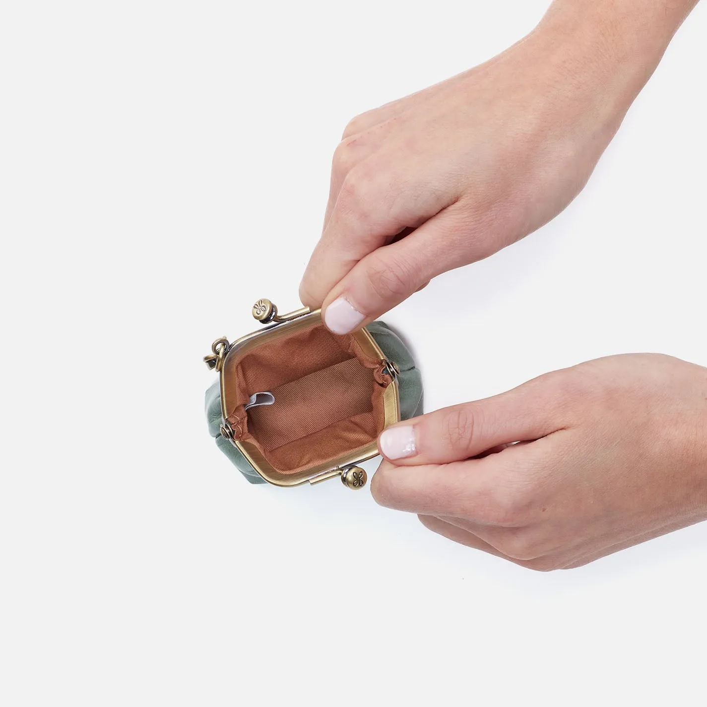 Run Frame Pouch In Polished Leather - Jade