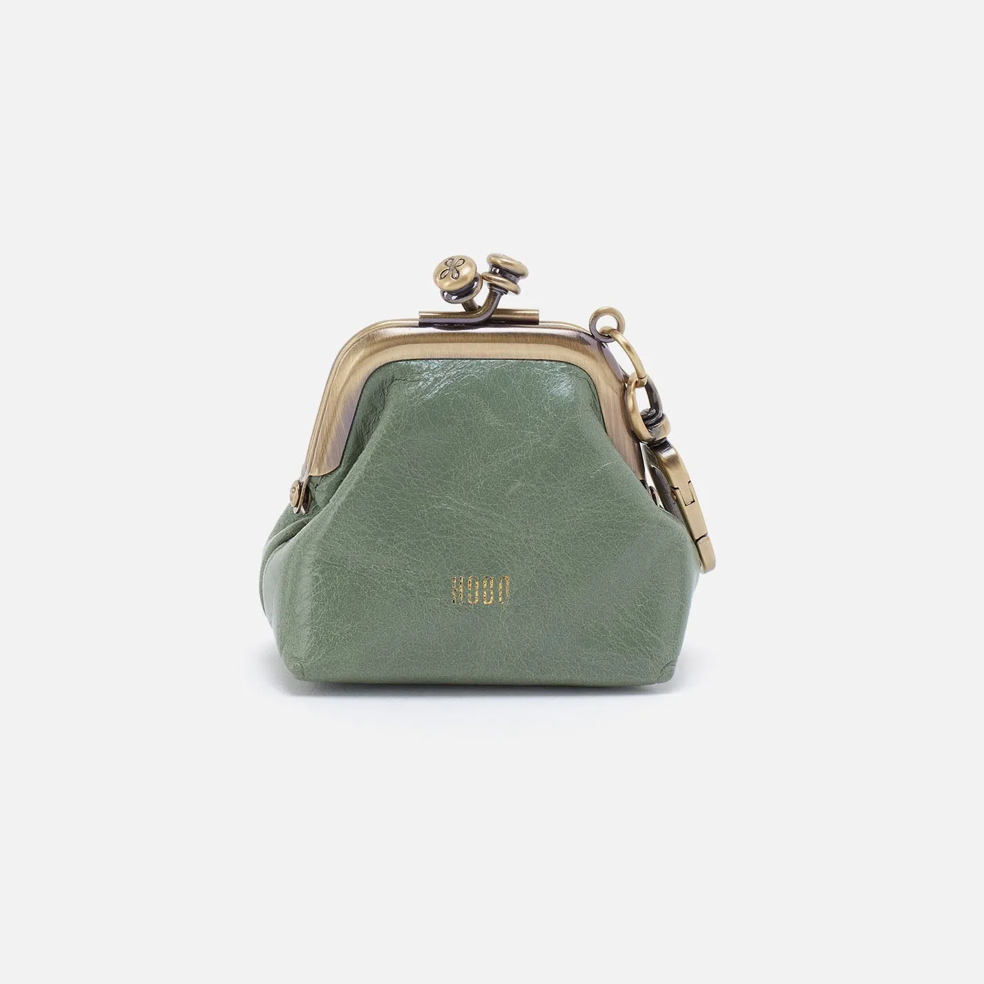 Run Frame Pouch In Polished Leather - Jade