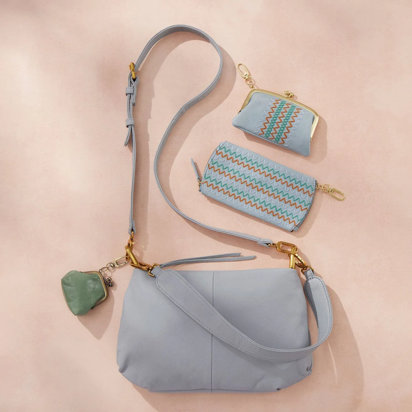 Run Frame Pouch In Polished Leather - Jade