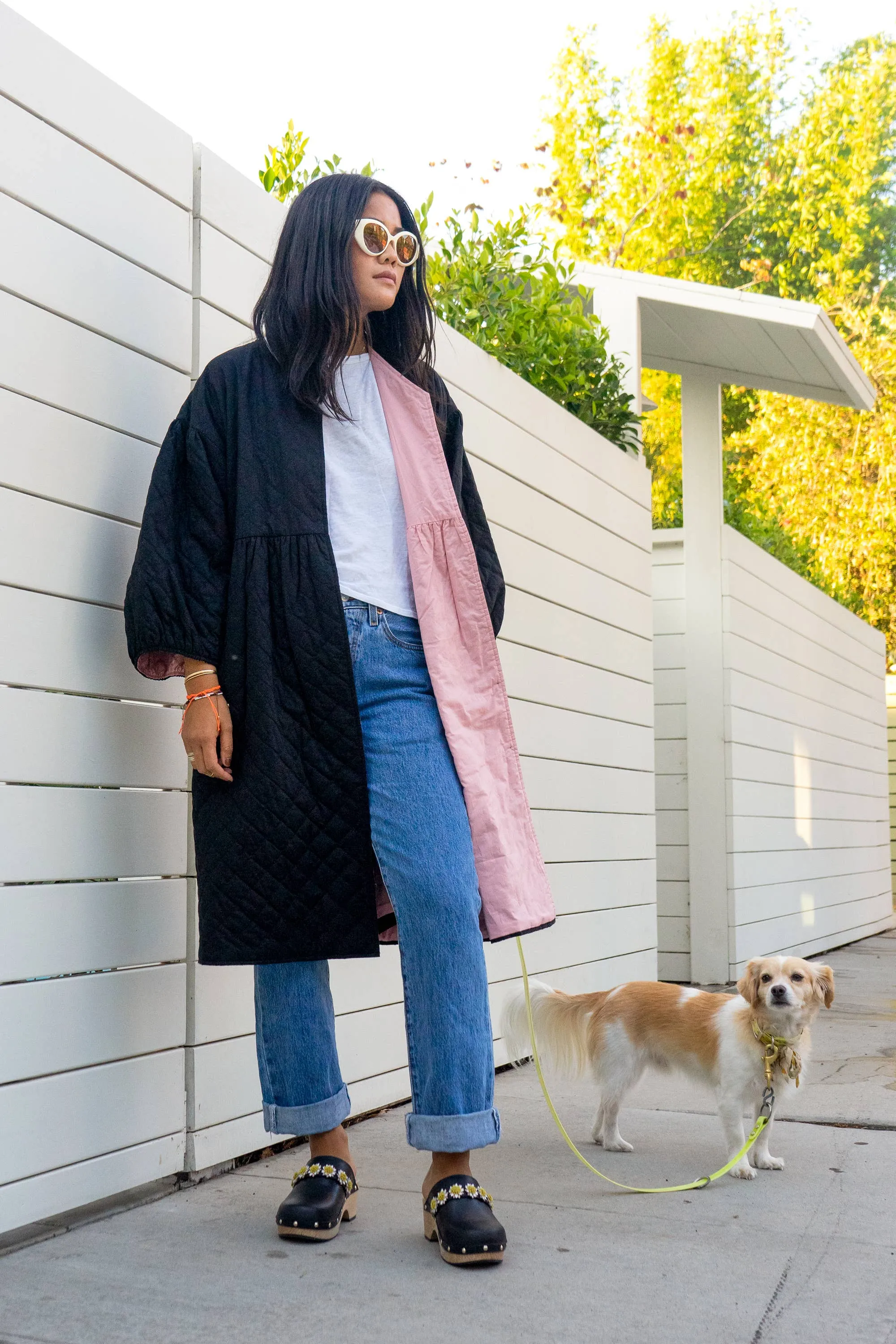 Saint Geraldine - Corkill Quilted Reversible Jacket - jet/peony