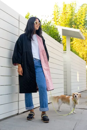 Saint Geraldine - Corkill Quilted Reversible Jacket - jet/peony