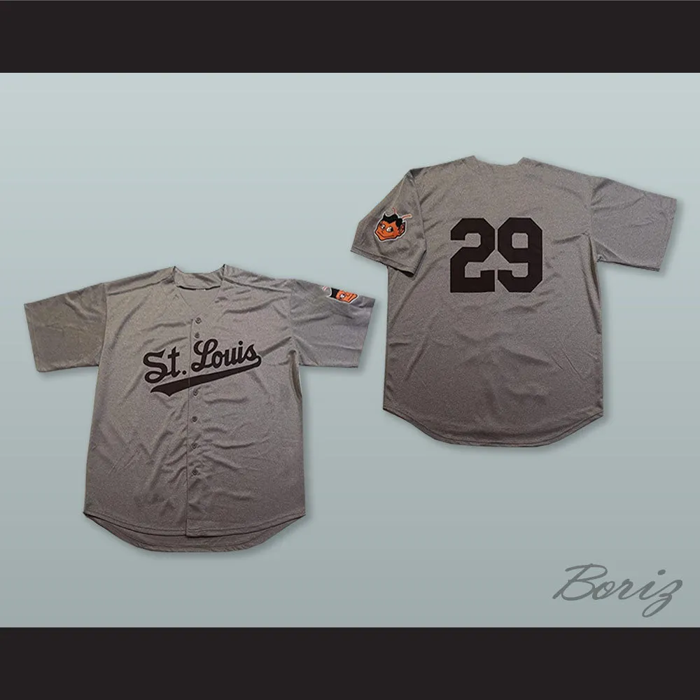 Satchel Paige 29 St. Louis Browns Gray Baseball Jersey