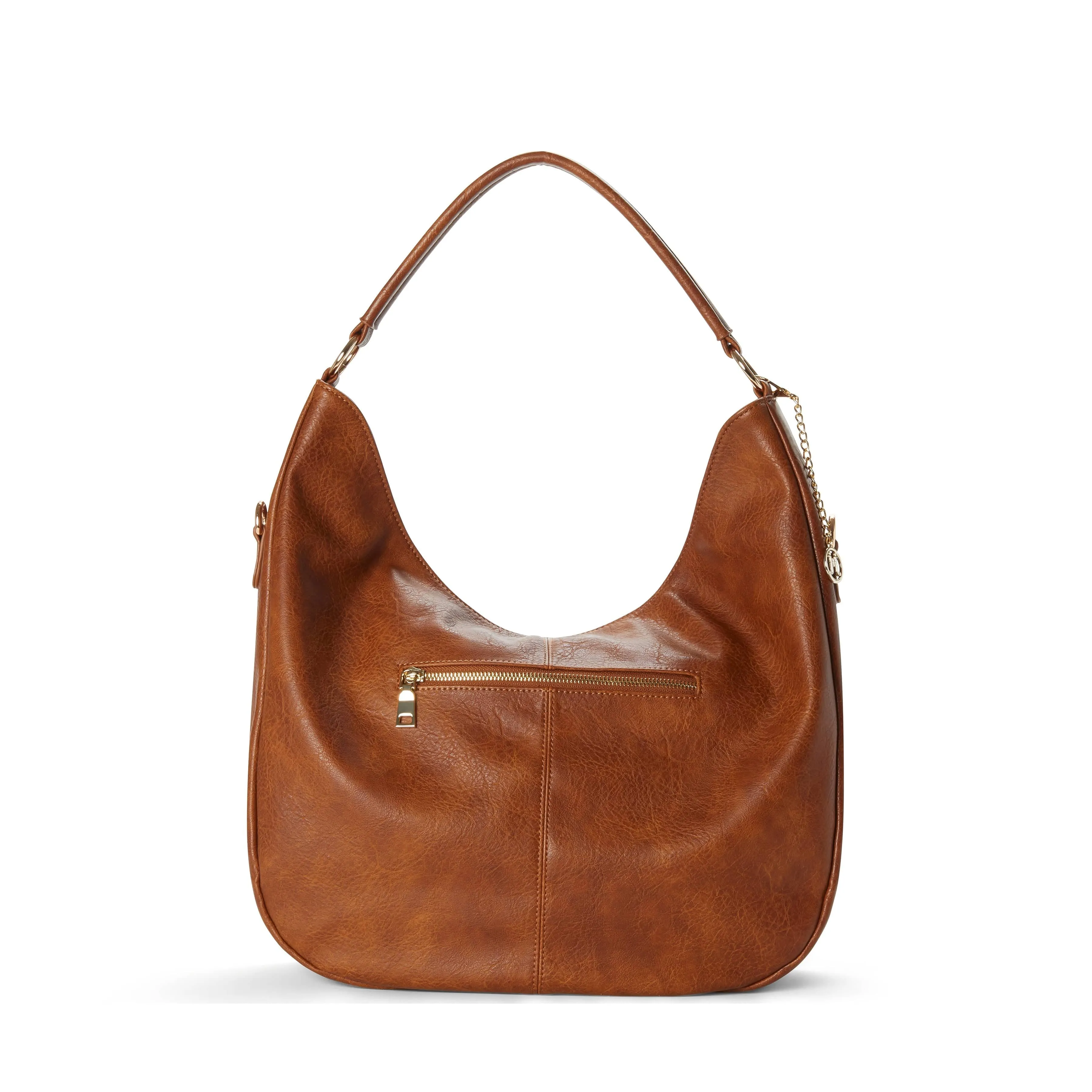 Savannah Vegan Leather Perforated Hobo | Cognac