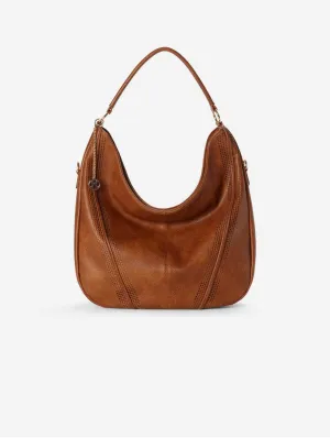 Savannah Vegan Leather Perforated Hobo | Cognac