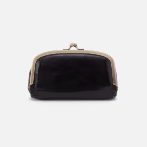 Save Face Frame Pouch In Polished Leather - Black